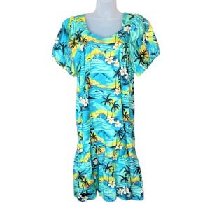 Winnie Fashion Hawaiian Dress Tropical Sunset Midi Small